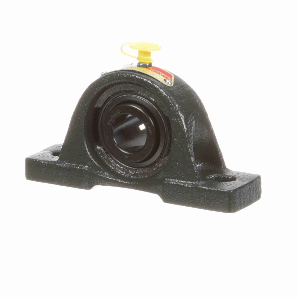 Sealmaster Mounted Cast Iron Two Bolt Pillow Block Ball Bearing - 52100 Bearing Steel, Black Oxided - Concentric Lock - NP-14T