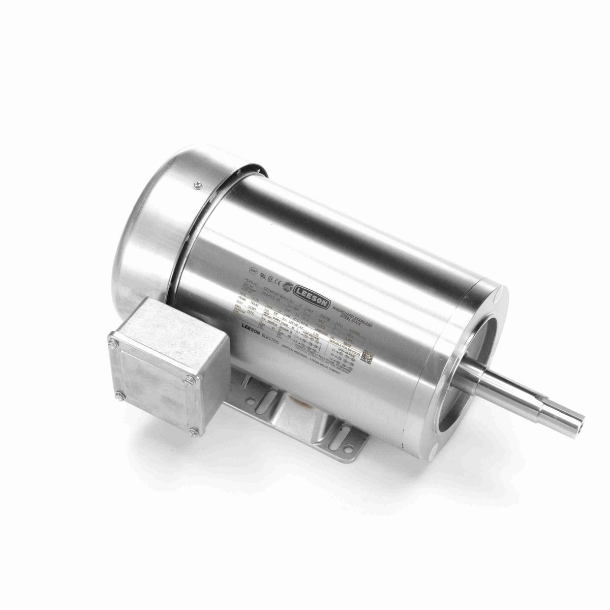 LEESON Premium Duck™ Washdown Pump Motor, 3 & 2 HP, 3 Ph, 60 & 50 Hz, 230/460 & 190/380 V, 3600 & 3000 RPM, 145JM Frame, TEFC - 122213.00