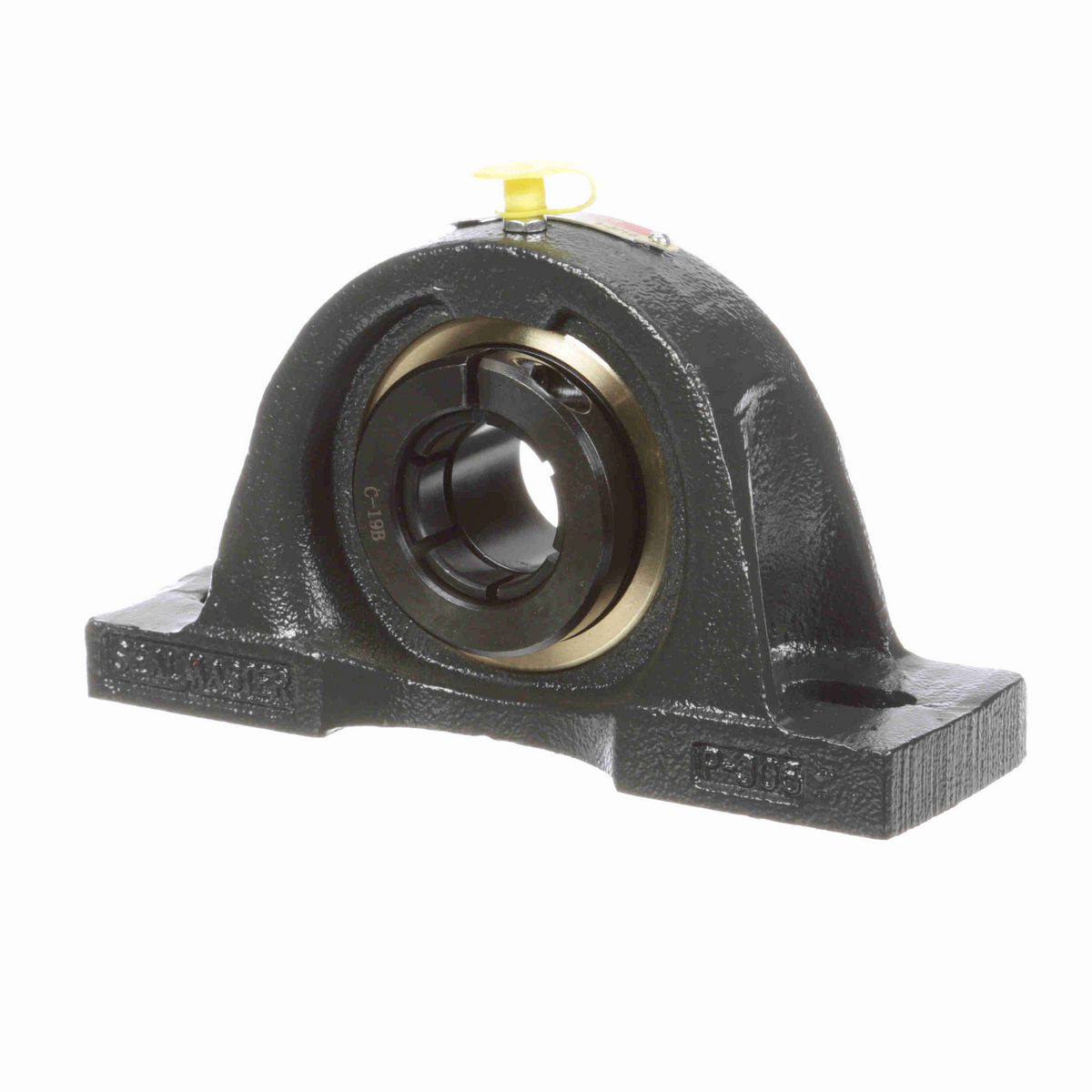 Sealmaster Mounted Cast Iron Two Bolt Pillow Block Ball Bearing - 52100 Bearing Steel, Black Oxided - Concentric Lock - EMP-19T