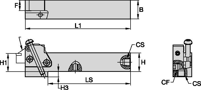 Grooving, and Cut-Off - Square Shank Kennametal Beyond Evolution - Modular Toolholder - Through Coolant - Metric [5979746]