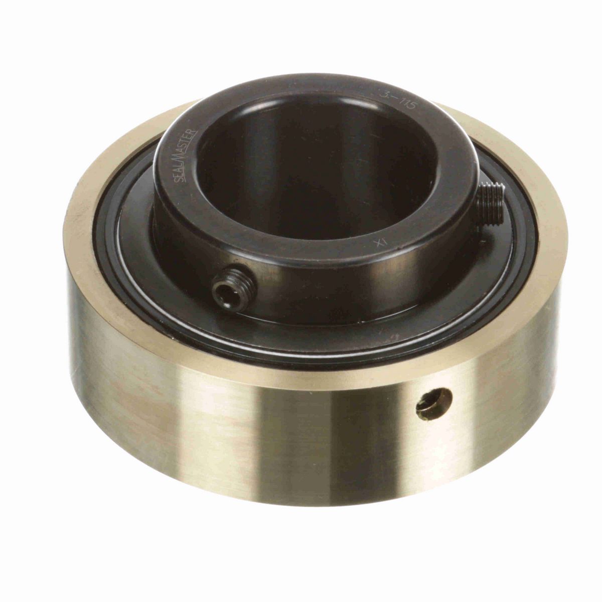 Sealmaster Mounted Insert Only Ball Bearing - 52100 Bearing Steel, Black Oxided - Setscrew Lock - AR-3-115