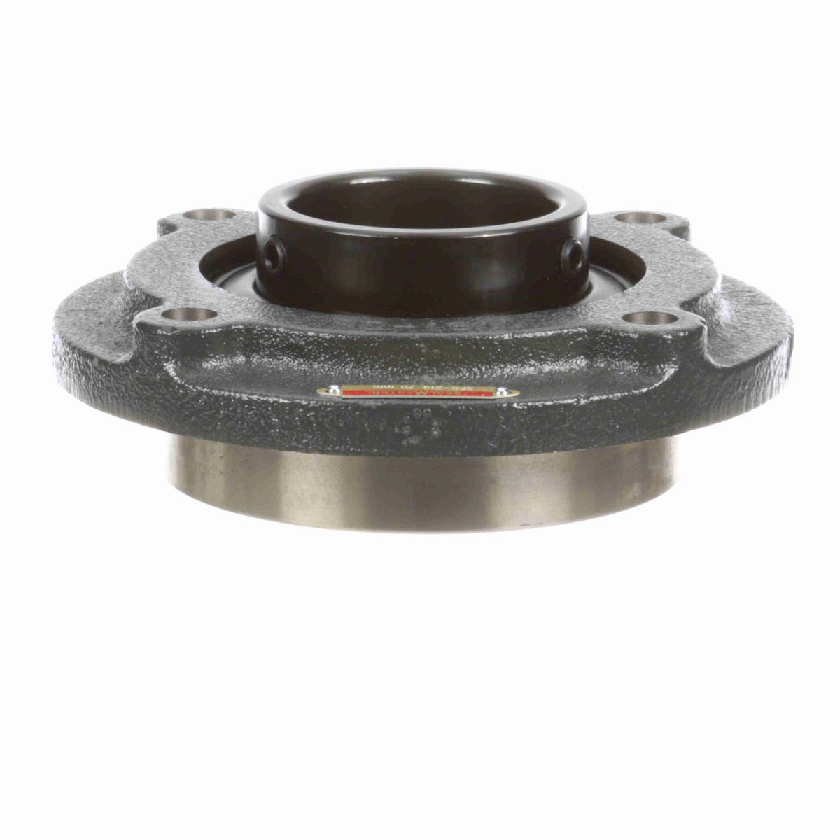Sealmaster Mounted Cast Iron Flange Cartridge Ball Bearing - 52100 Bearing Steel, Black Oxided - Setscrew Lock - SFC-214