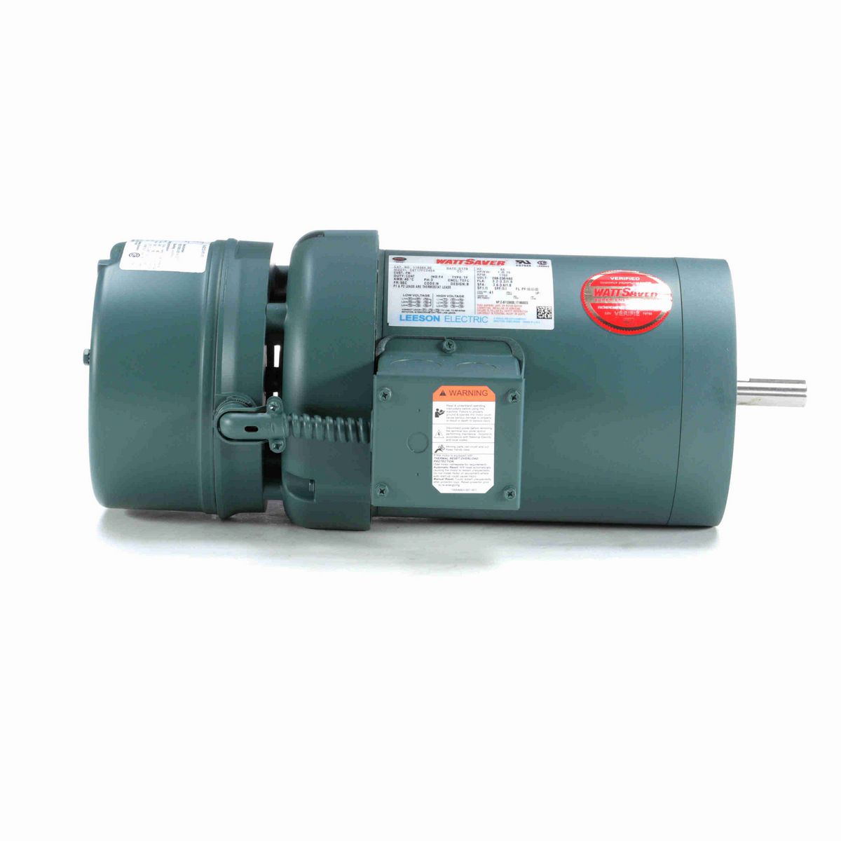 LEESON Brake Motor, 1 HP, 3 Ph, 60 Hz, 230/460 V, 1800 RPM, 56C Frame, TEFC - 119564.00