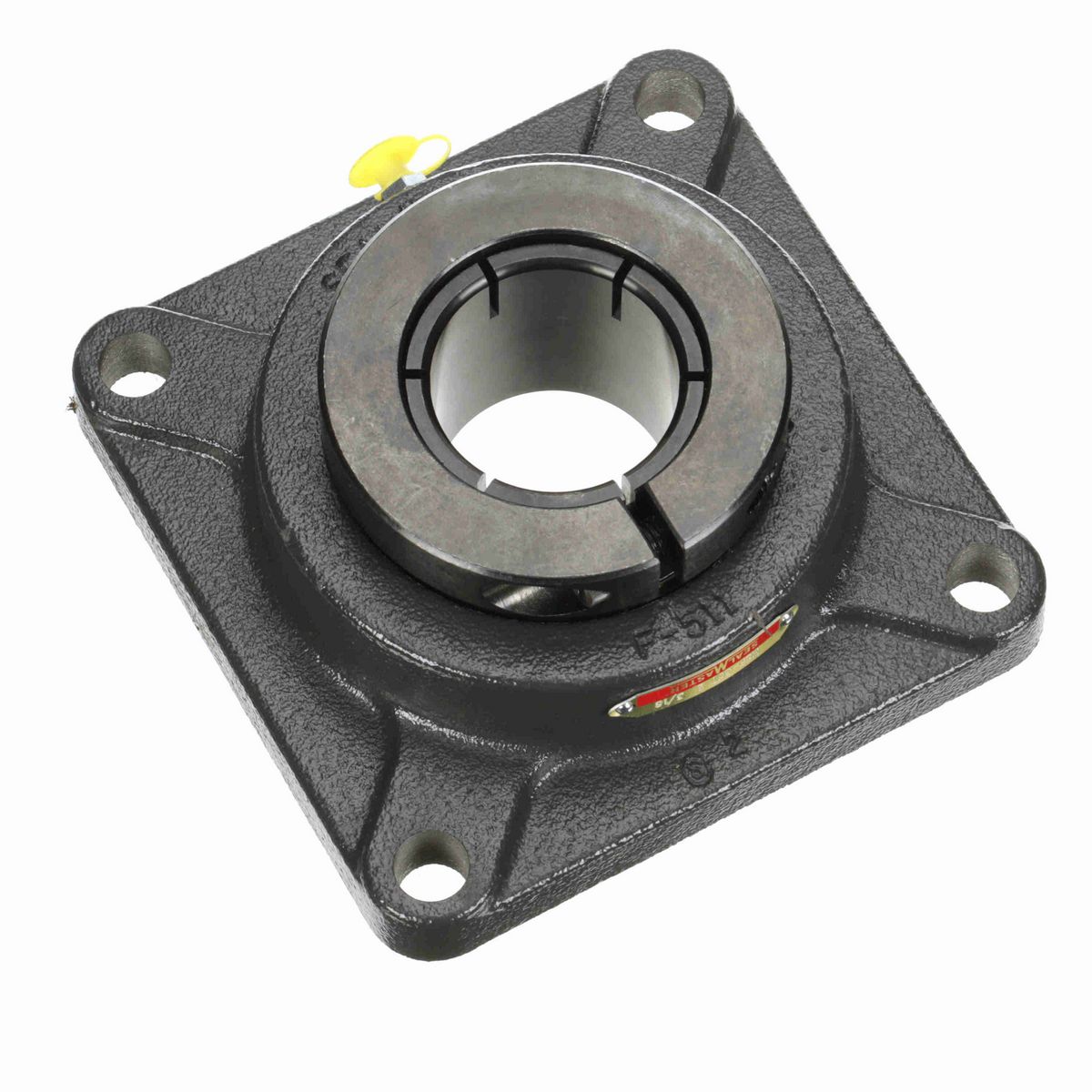 Sealmaster Mounted Cast Iron Four Bolt Flange Ball Bearing - 52100 Bearing Steel, Black Oxided - Concentric Lock - MSF-35T