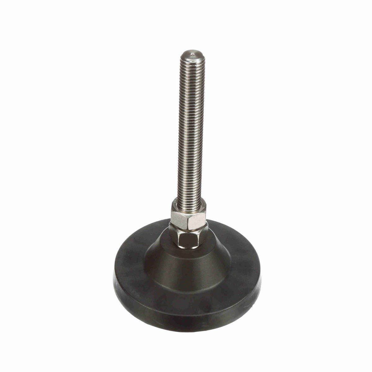 System Plast Articulating Plastic Leveler; Series: VG-513, Base Diameter: 4.84, Spindle Length: 6.15-in, Thread: 3/4-10 - VG-513-01-S34-L8