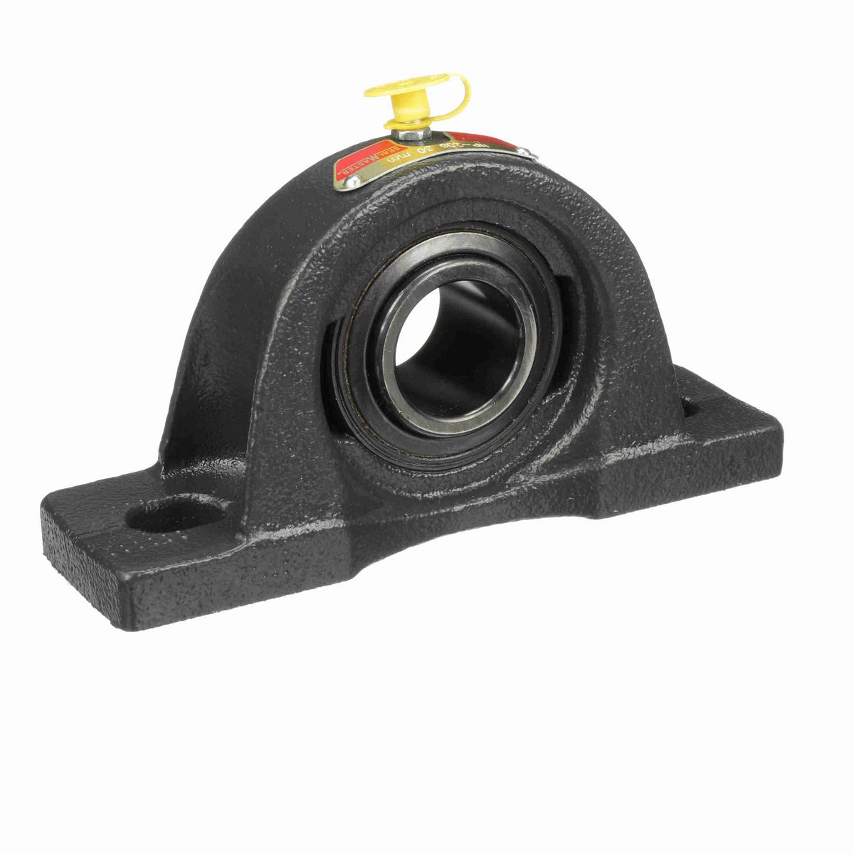 Sealmaster Mounted Cast Iron Two Bolt Pillow Block Ball Bearing - 52100 Bearing Steel, Black Oxided - Setscrew Lock - NP-206