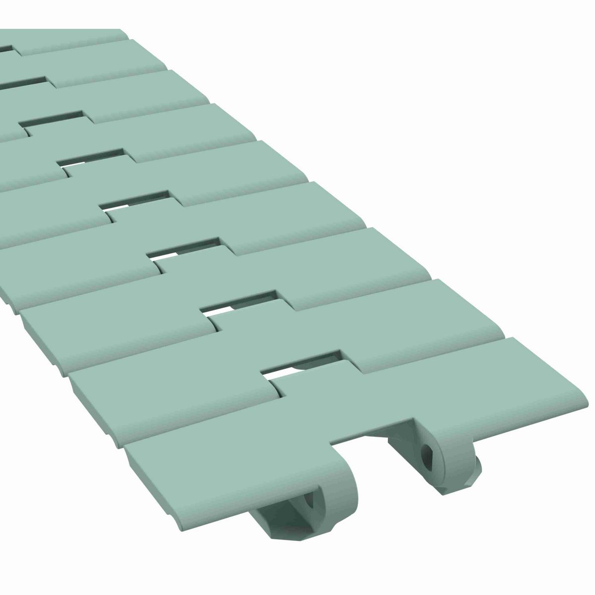 Rexnord 880TAB Side-flexing Solid Top, Material: Heat Stabilized (Green), Width: 4.5in, Pitch: 1.5in - 81447892