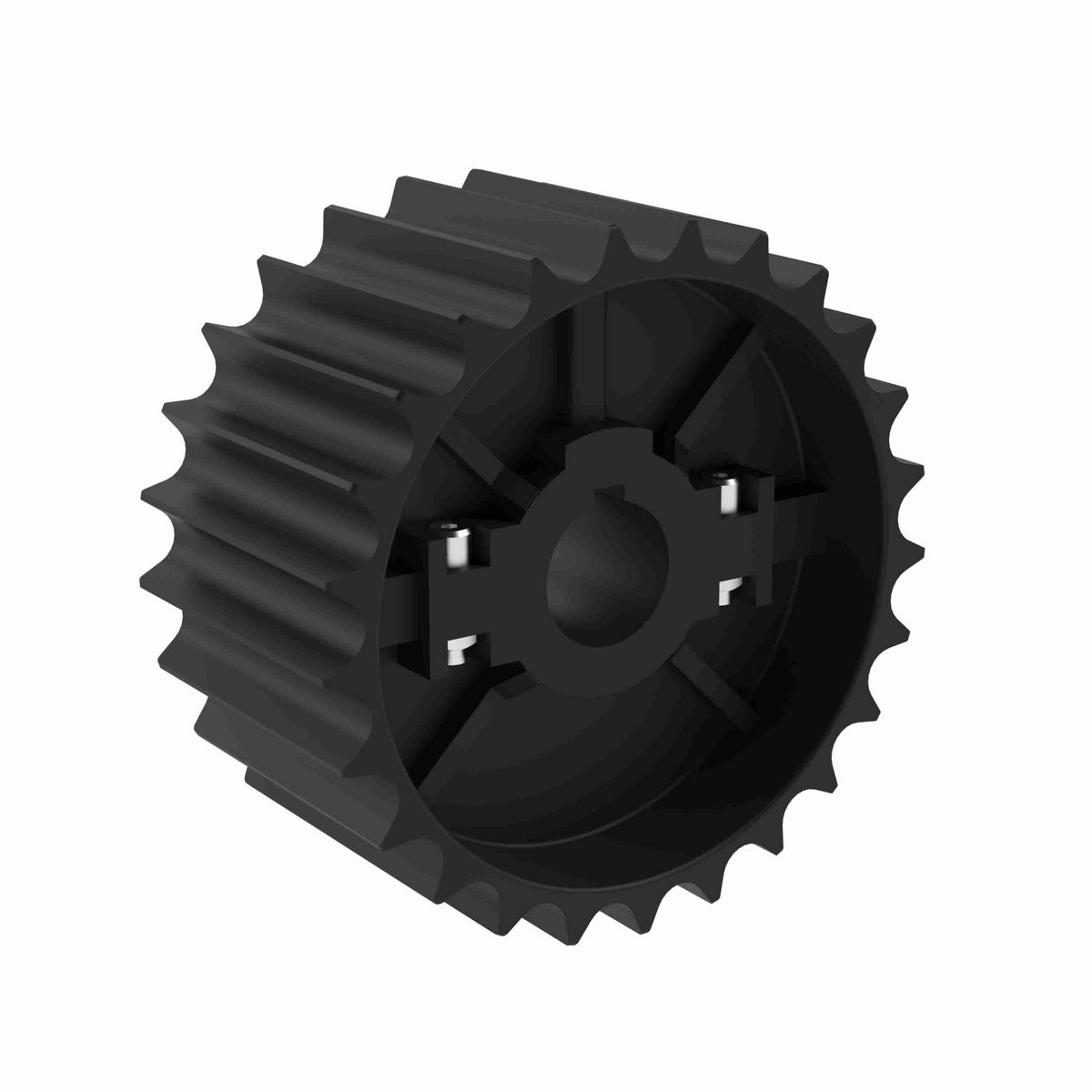 Rexnord 821 Series Split Molded Nylon Sprocket and a 25 Teeth with 1in Round Shaft-Ready Bore with Keyway & Setscrew - 614-36-1