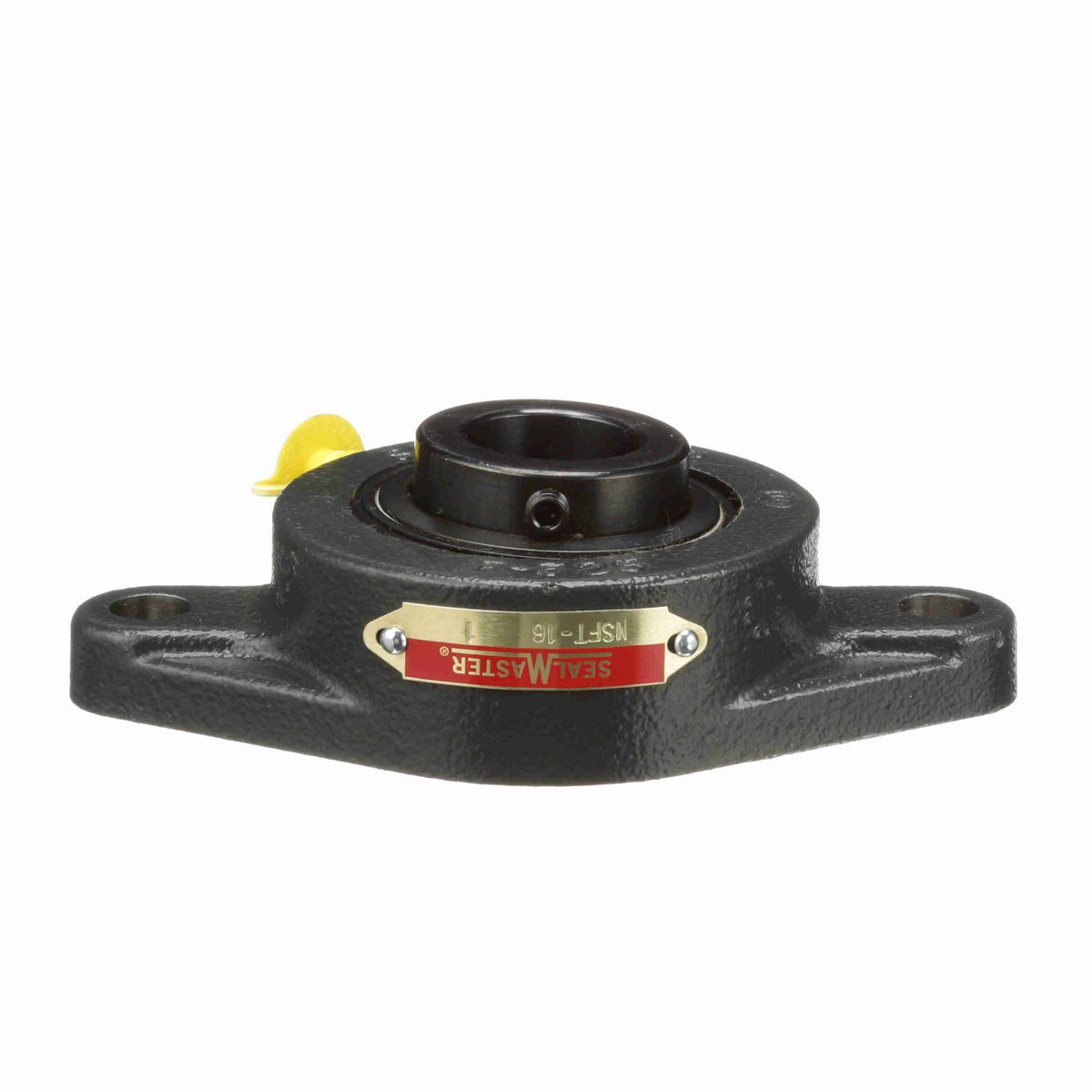 Sealmaster Mounted Cast Iron Two Bolt Flange Ball Bearing - 52100 Bearing Steel, Black Oxided - Setscrew Lock - MSFT-16