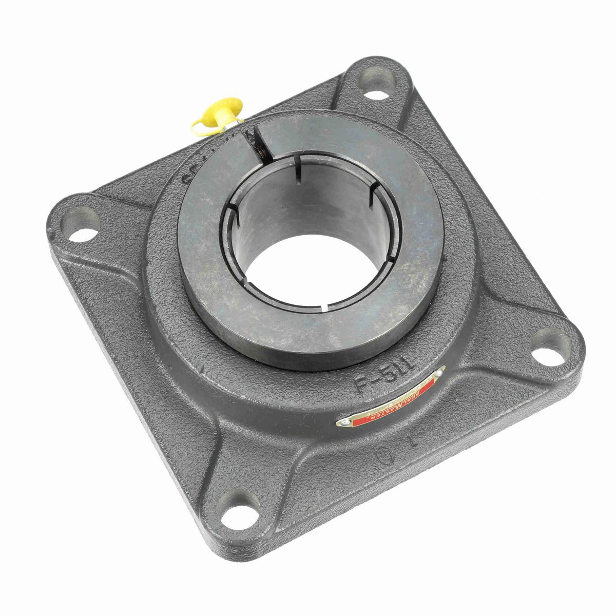 Sealmaster Mounted Cast Iron Four Bolt Flange Ball Bearing - 52100 Bearing Steel, Black Oxided - Concentric Lock - SF-39T