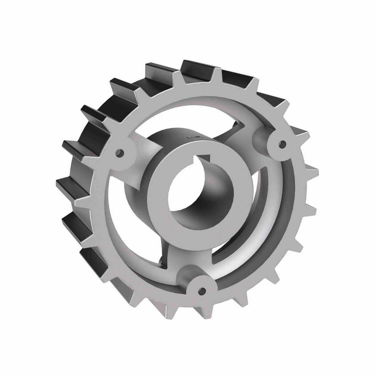 Rexnord 815 Series Solid One Piece Cast Iron Sprocket with 19 Teeth and a 1-1/4in Round Shaft-Ready Bore with Keyway & Setscrew - 401-154-80
