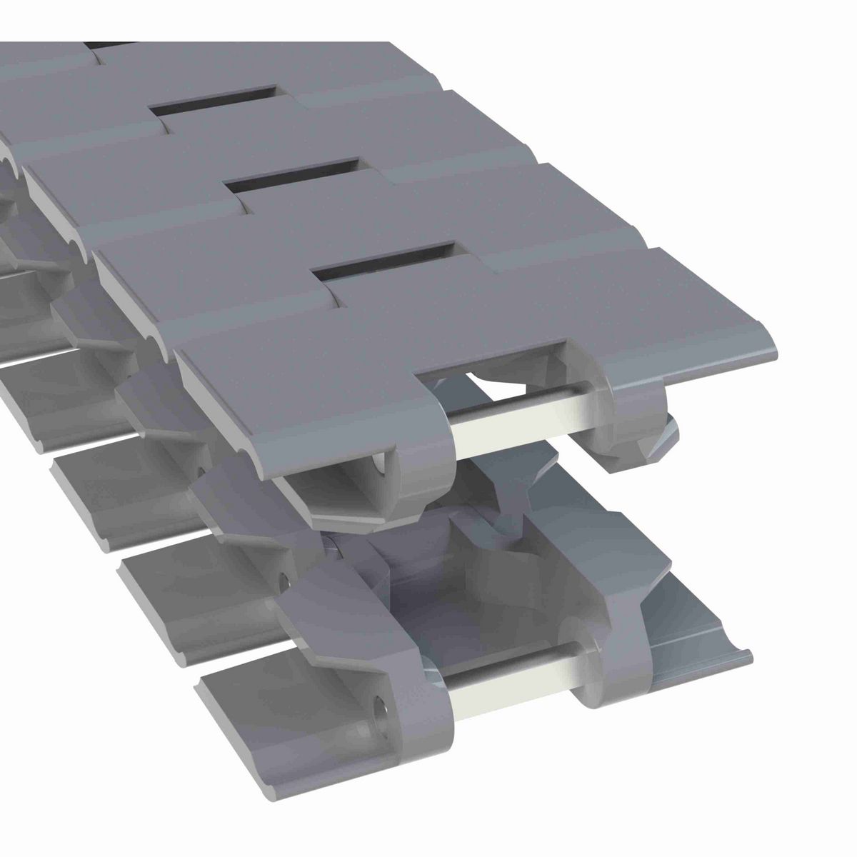 Rexnord 879TAB Side-flexing Solid Top, Material: Silver Platinum Series™ X, Width: 3.25in, Pitch: 1.5in - 10288392