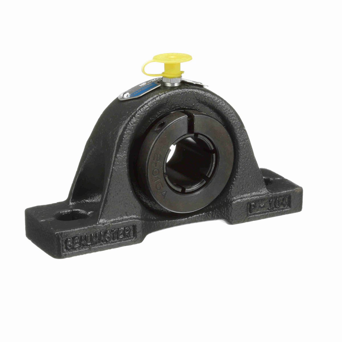 Sealmaster Mounted Cast Iron Two Bolt Pillow Block Ball Bearing - 52100 Bearing Steel, Black Oxided - Concentric Lock - NP-205TMC