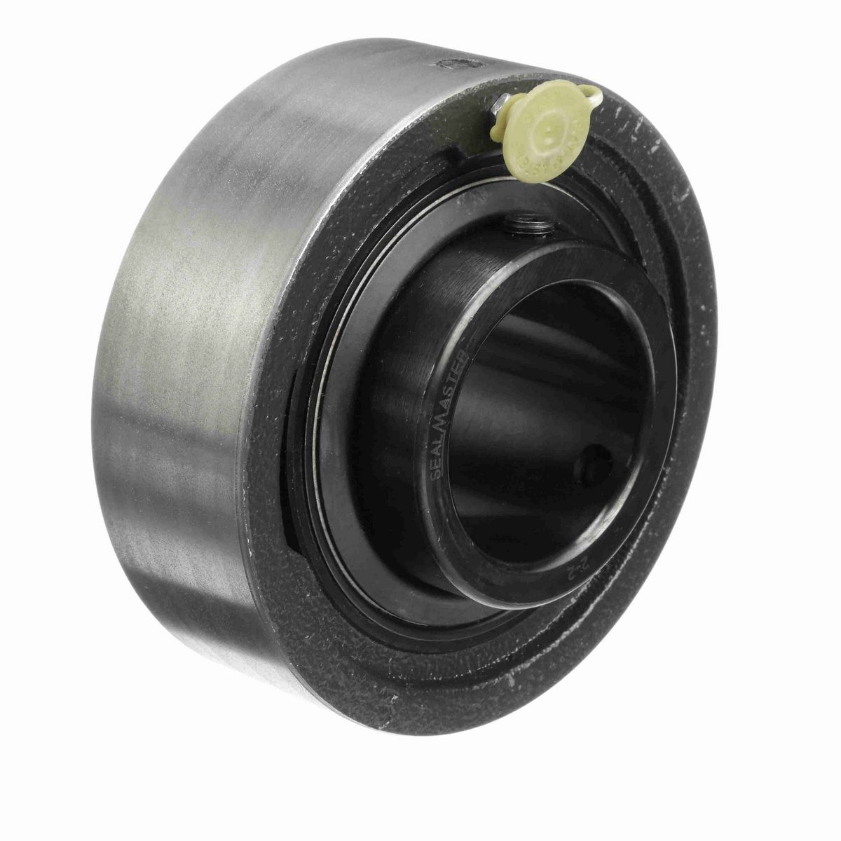 Sealmaster Mounted Cast Iron Cylindrical Cartridge Ball Bearing - 52100 Bearing Steel, Black Oxided - Setscrew Lock - MSC-32