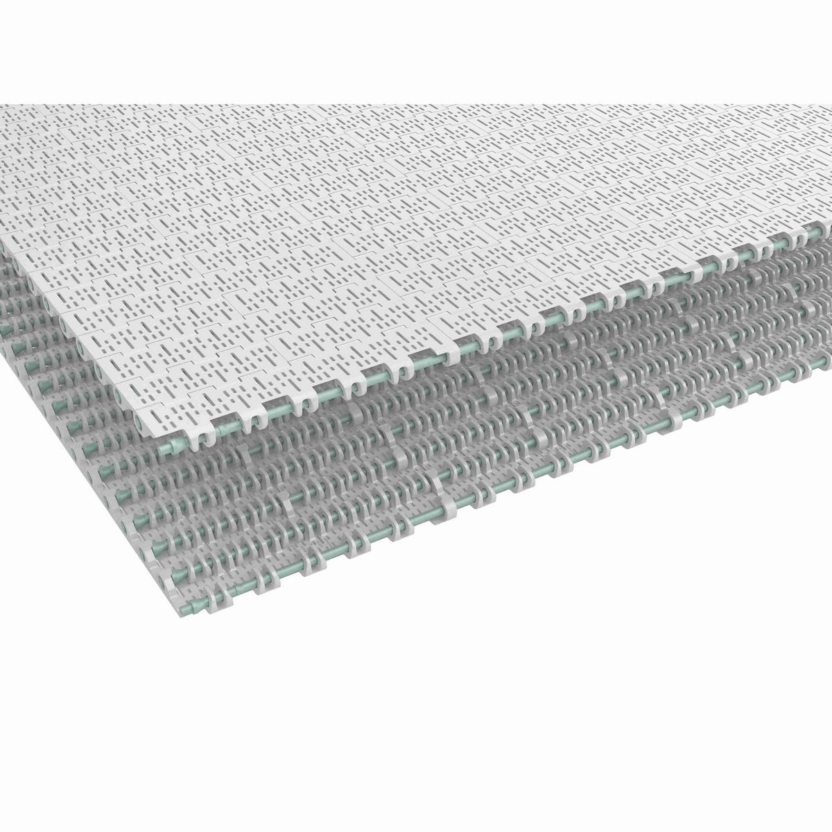 Rexnord 1016 Straight Running Flush Grid, Material: White High Temperature, Width: 8in, Pitch: 1in - 10683456