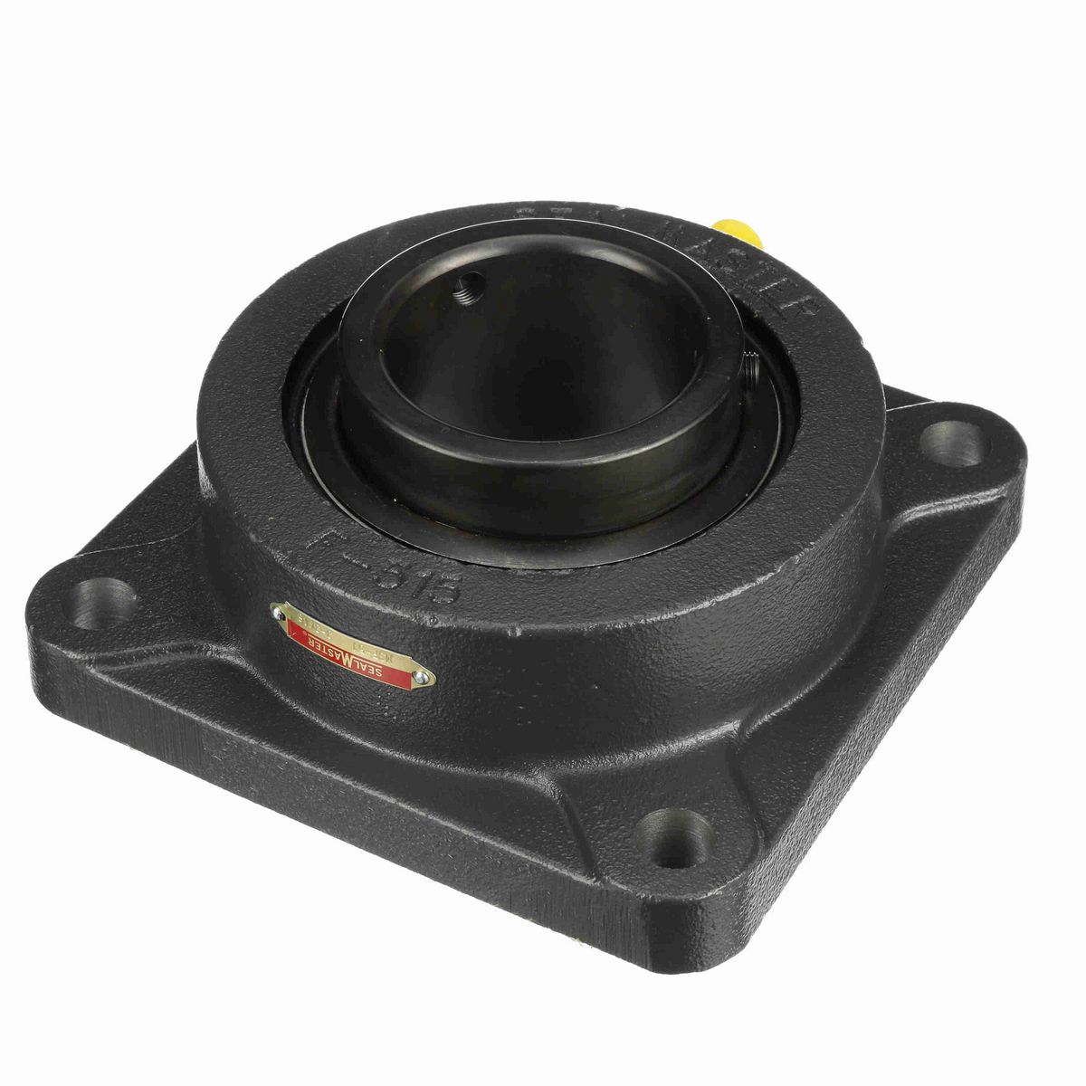 Sealmaster Mounted Cast Iron Four Bolt Flange Ball Bearing - 52100 Bearing Steel, Black Oxided - Setscrew Lock - MSF-51