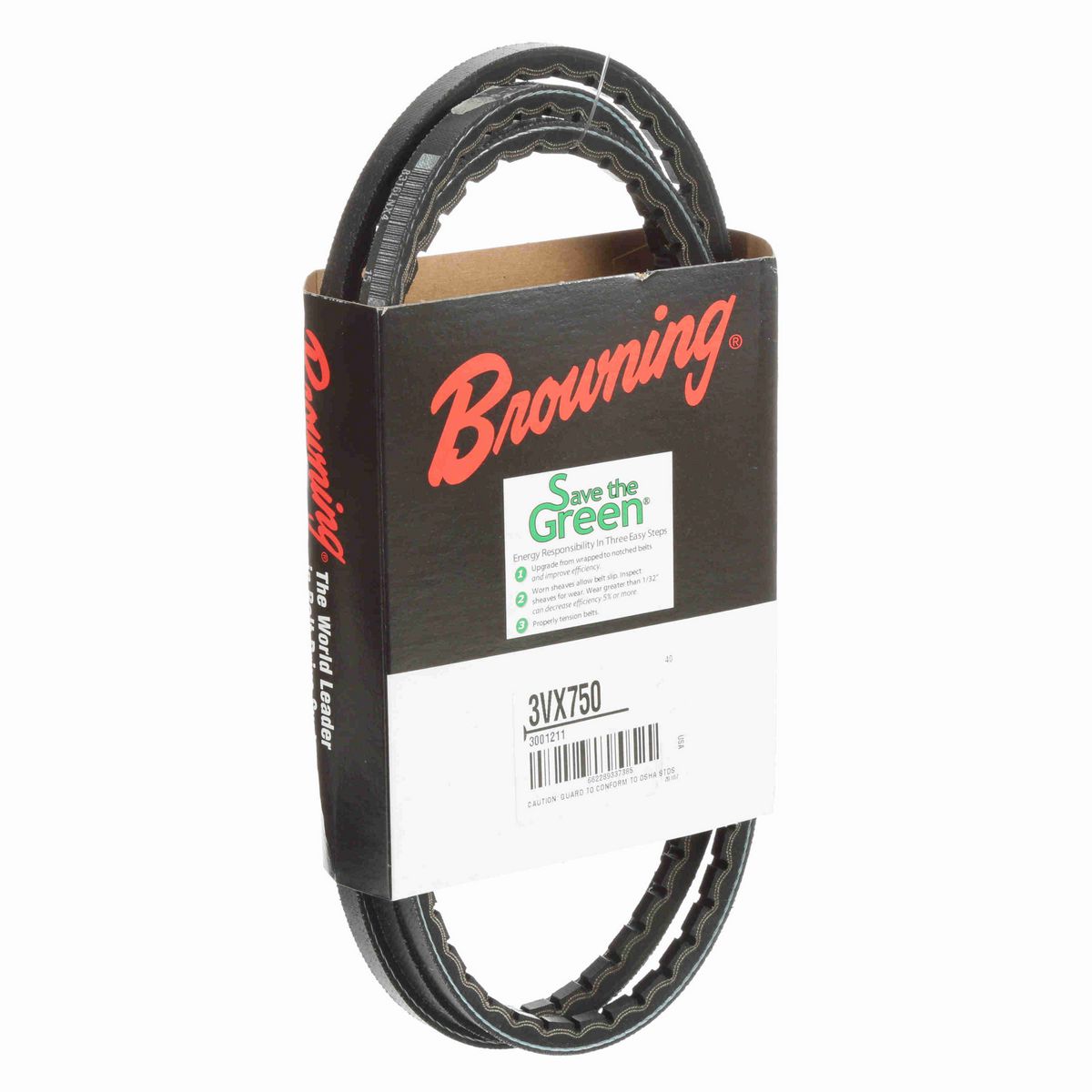 Browning EPDM Notched Belt 98% Efficient - 3VX750
