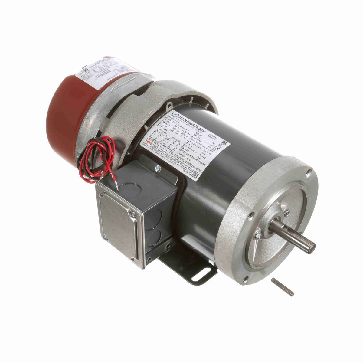 LEESON Brake Motor, 0.33 & 0.25 HP, 3 Ph, 60 & 50 Hz, 208-230/460 & 190/380 V, 1200 & 1000 RPM, 56C Frame, TEFC - D451