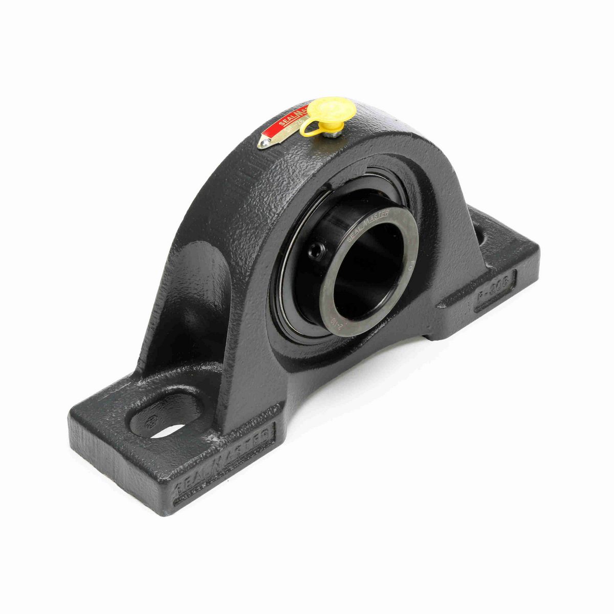 Sealmaster Mounted Cast Iron Two Bolt Pillow Block Ball Bearing - 52100 Bearing Steel, Black Oxided - Setscrew Lock - SP-26