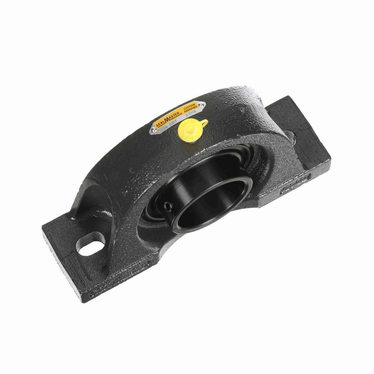 Sealmaster Mounted Cast Iron Two Bolt Pillow Block Ball Bearing - 52100 Bearing Steel, Black Oxided - Setscrew Lock - High Contamination - NP-39 DRT