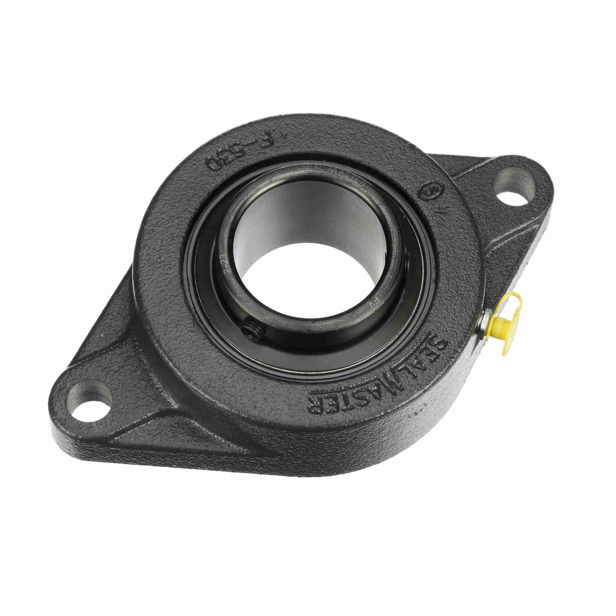 Sealmaster Mounted Cast Iron Two Bolt Flange Ball Bearing - 52100 Bearing Steel, Black Oxided - Setscrew Lock - SFT-35