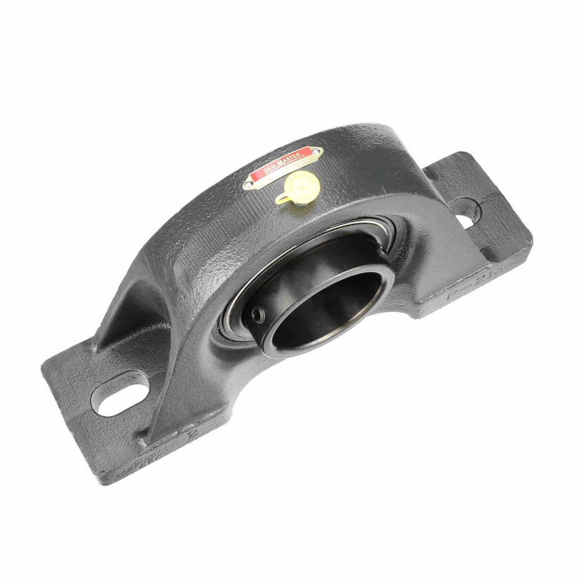 Sealmaster Mounted Cast Iron Two Bolt Pillow Block Ball Bearing - 52100 Bearing Steel, Black Oxided - Setscrew Lock - SP-47