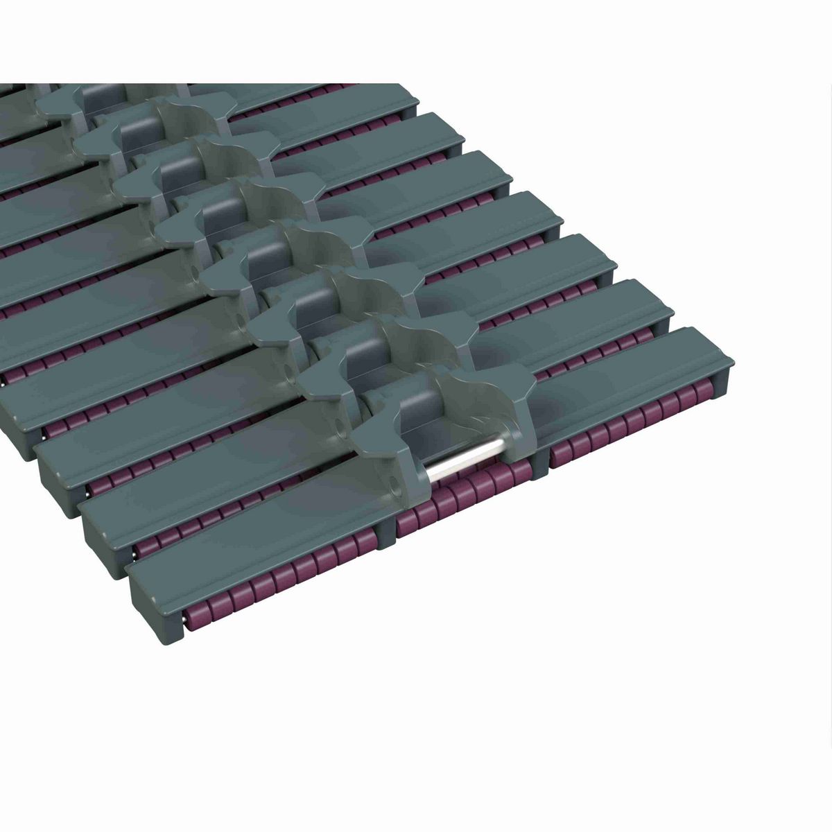 Rexnord HDF LBP Side-flexing Low Backline Pressure, Material: Internally Lubricated Polyacetal (Grey), Width: 10in, Pitch: 1.5in - 752.89.19