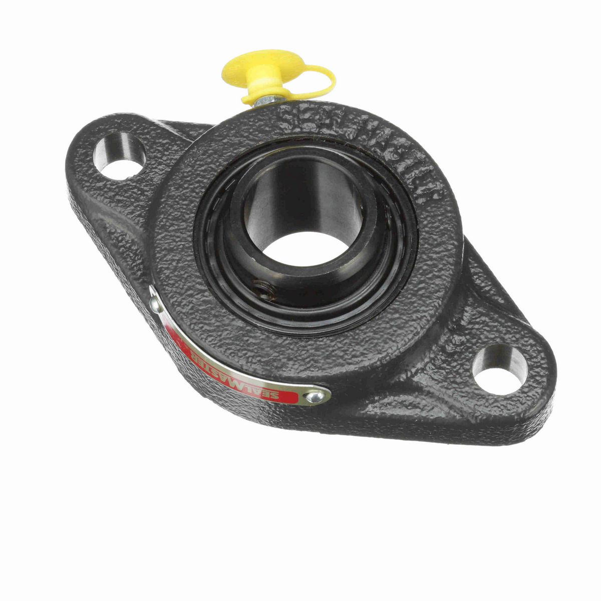 Sealmaster Mounted Cast Iron Two Bolt Flange Ball Bearing - 52100 Bearing Steel, Black Oxided - Setscrew Lock - Air Handling Housing Fit, Noise Tested - SFT-16C CXU