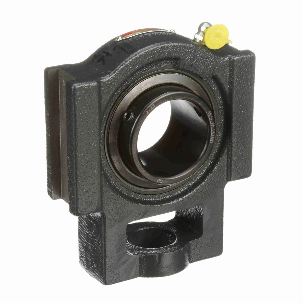 Sealmaster Mounted Cast Iron Wide Slot Take Up Ball Bearing - 52100 Bearing Steel, Black Oxided - Setscrew Lock - ST-35