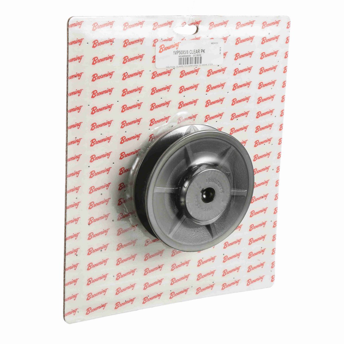 Browning 1 Groove Cast Iron Finish Bore FHP Variable Pitch Sheave Clear Pack - 1VP50X5/8 CLEAR PK
