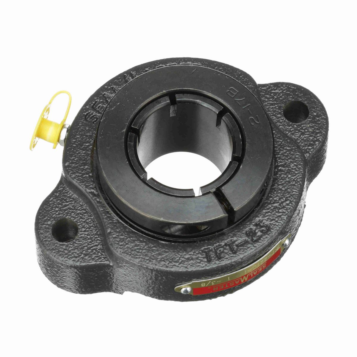 Sealmaster Mounted Cast Iron Two Bolt Flange Ball Bearing - 52100 Bearing Steel, Black Oxided - Concentric Lock - TFT-22TC-1