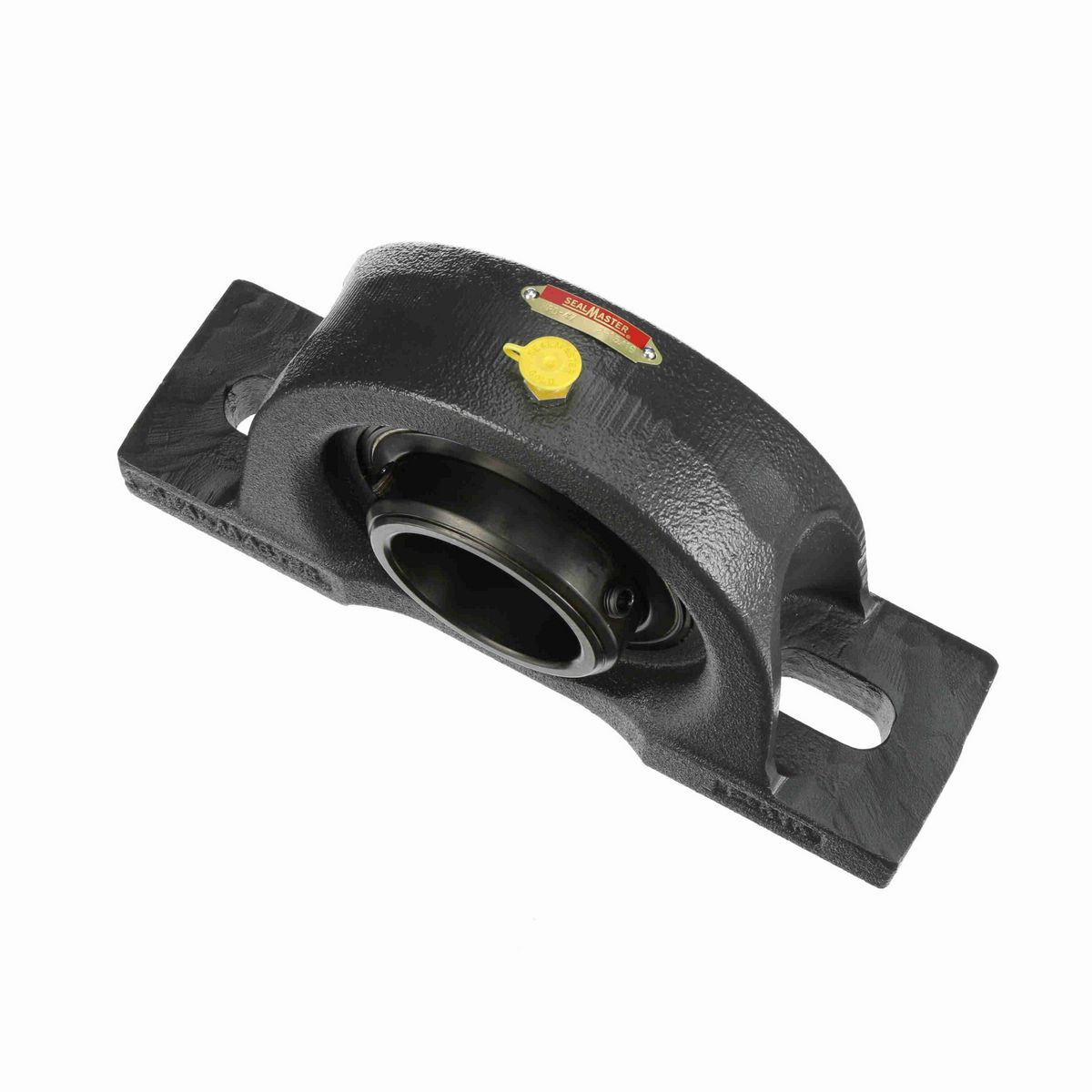Sealmaster Mounted Cast Iron Two Bolt Pillow Block Ball Bearing - 52100 Bearing Steel, Black Oxided - Double Setscrew Lock - MPD-47