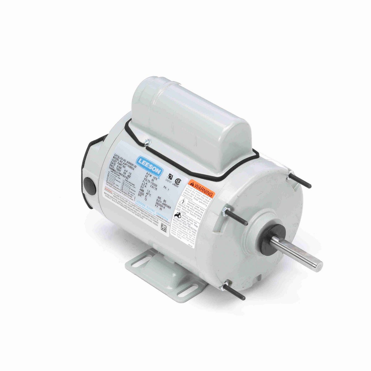 LEESON Agricultural Motor, 0.33 HP, 1 Ph, 60 Hz, 115/230 V, 1200 RPM, 48Z Frame, TEAO - A099261.00