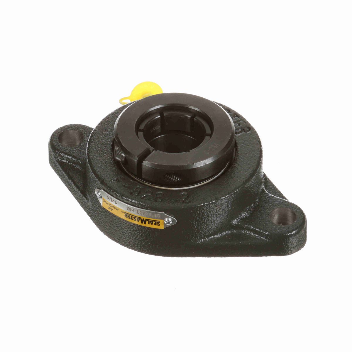 Sealmaster Mounted Cast Iron Two Bolt Flange Ball Bearing - 52100 Bearing Steel, Black Oxided - Concentric Lock - High Speed - SFT-20T HS