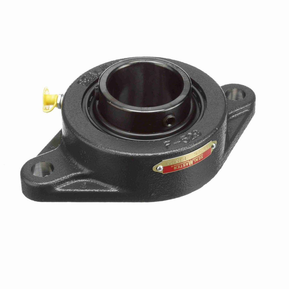 Sealmaster Mounted Cast Iron Two Bolt Flange Ball Bearing - 52100 Bearing Steel, Black Oxided - Setscrew Lock - SFT-31C