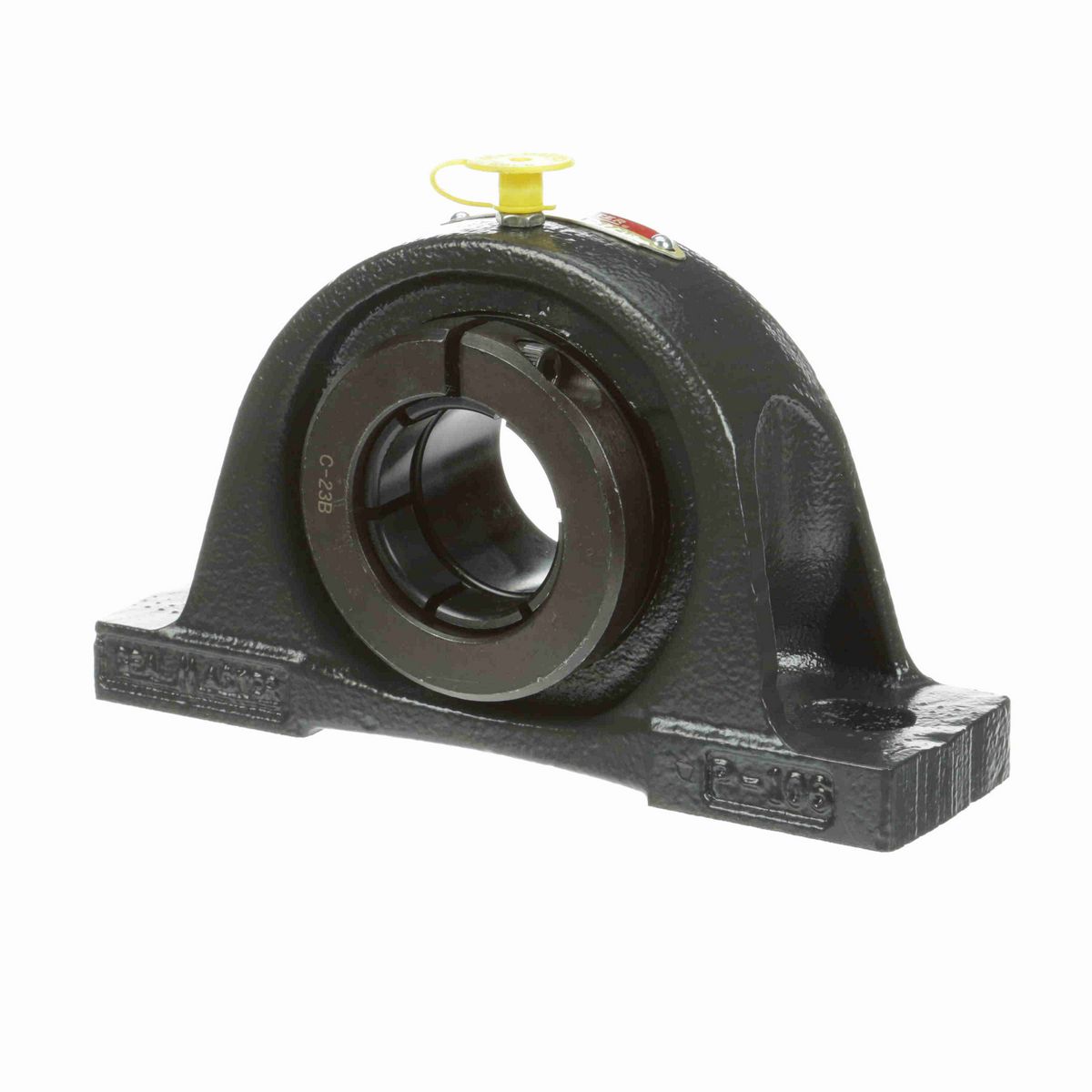 Sealmaster Mounted Cast Iron Two Bolt Pillow Block Ball Bearing - 52100 Bearing Steel, Black Oxided - Concentric Lock - NP-23T