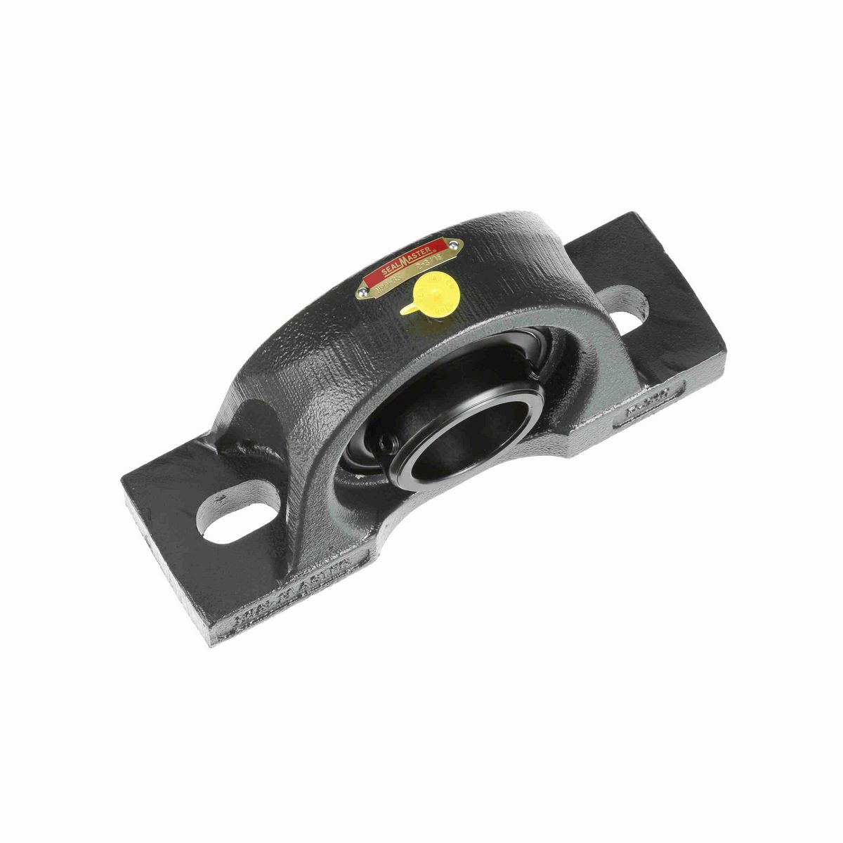 Sealmaster Mounted Cast Iron Two Bolt Pillow Block Ball Bearing - 52100 Bearing Steel, Black Oxided - Double Setscrew Lock - MPD-35