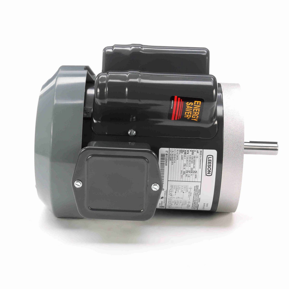 LEESON General Purpose Motor, 0.50 HP, 1 Ph, 60 Hz, 100-120/200-240 V, 1800 RPM, 56C Frame, TEFC - E265