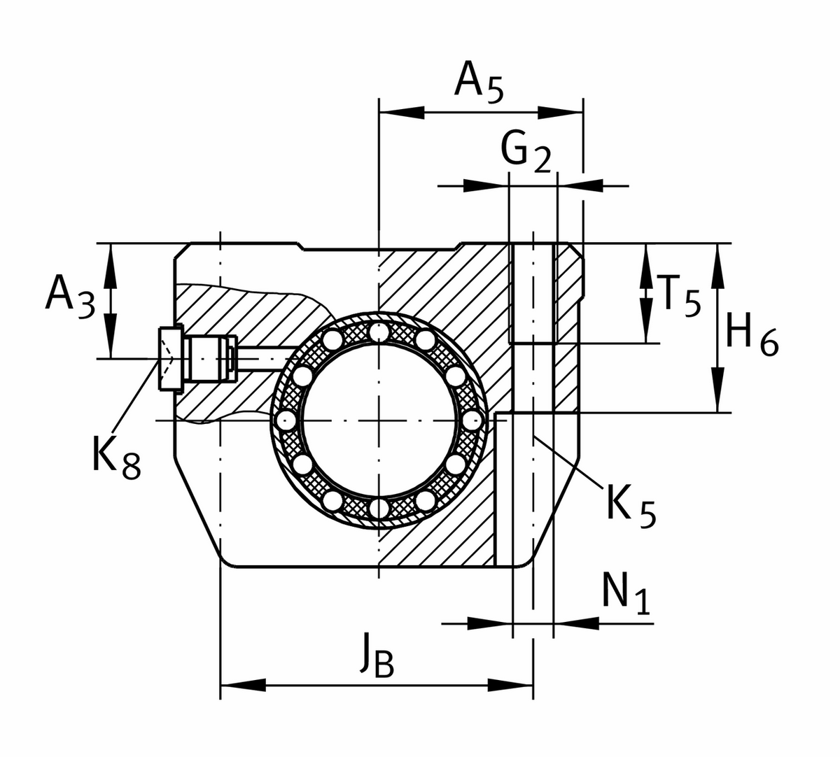 Узел с шарикоподшипником для линейного перемещения INA KTHK16-B-PP-AS