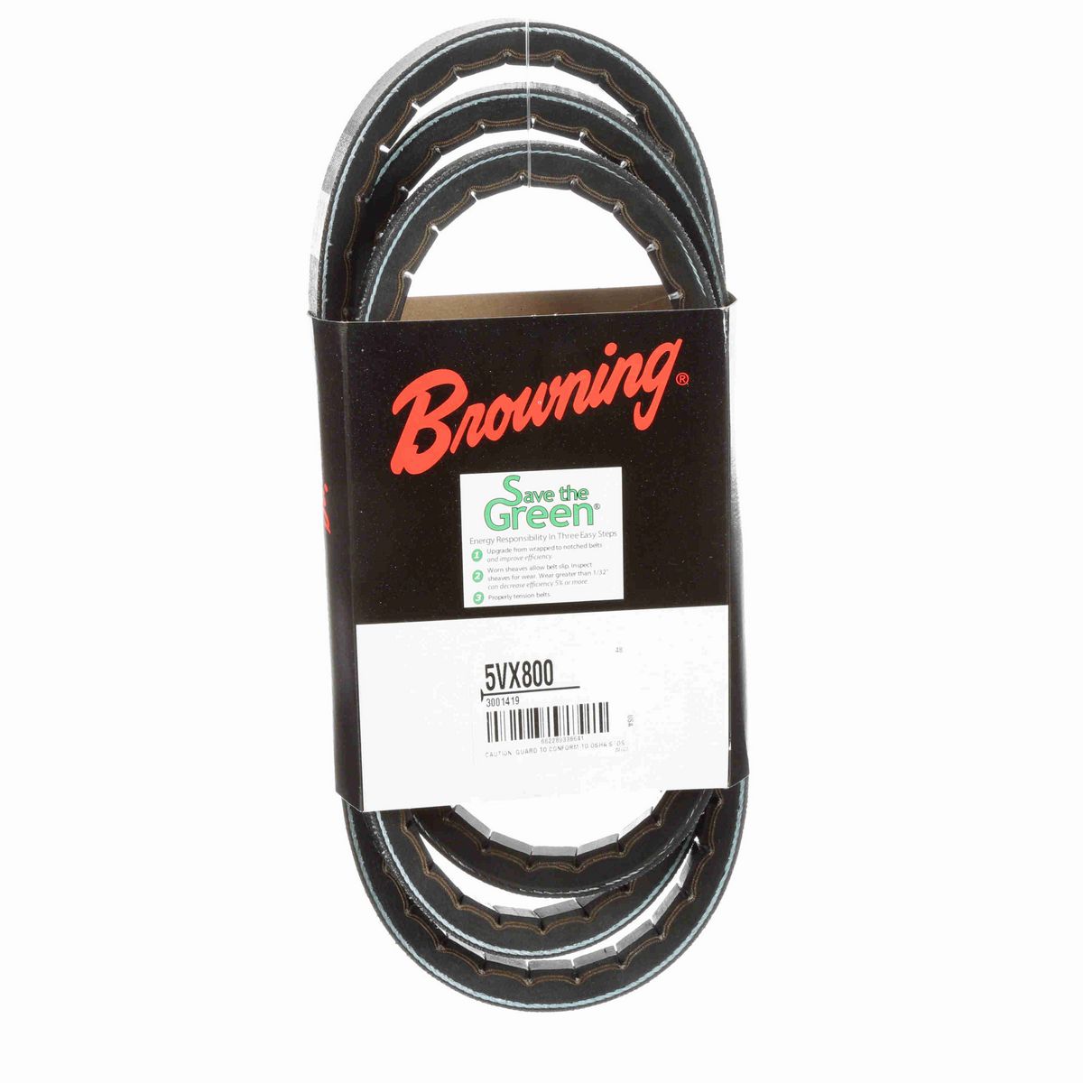 Browning EPDM Notched Belt 98% Efficient - 5VX800