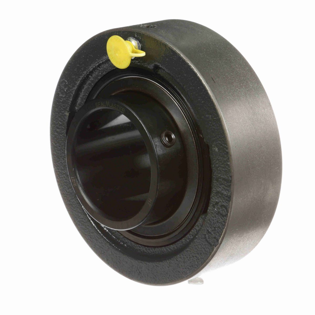 Sealmaster Mounted Cast Iron Cylindrical Cartridge Ball Bearing - 52100 Bearing Steel, Black Oxided - Setscrew Lock - SC-39