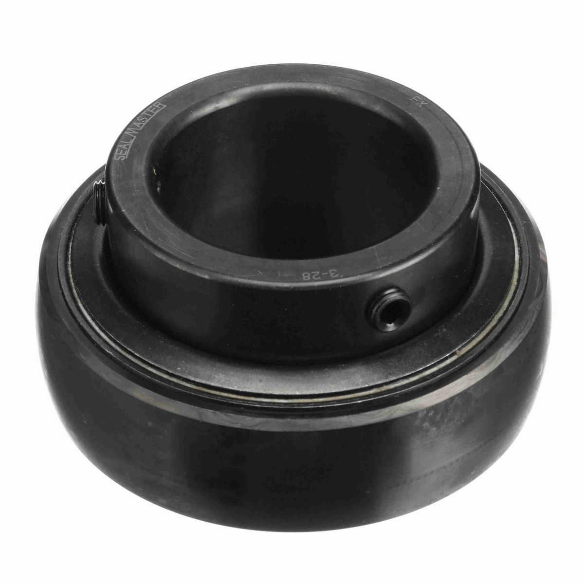 Sealmaster Mounted Insert Only Ball Bearing - 52100 Bearing Steel, Black Oxided - Setscrew Lock - 3-28