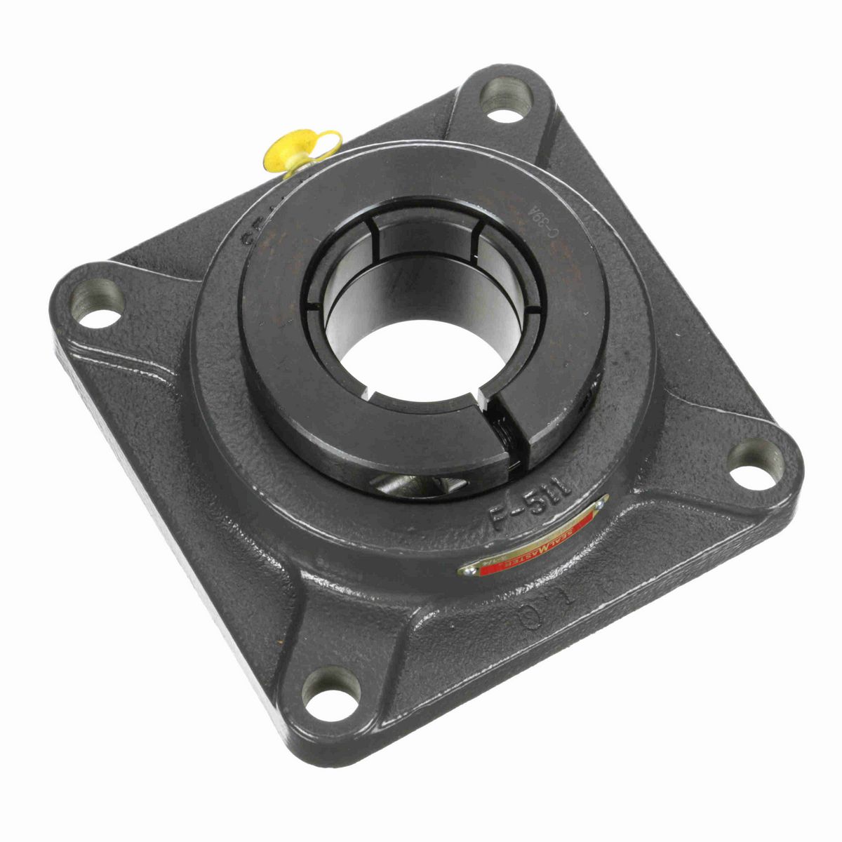 Sealmaster Mounted Cast Iron Four Bolt Flange Ball Bearing - 52100 Bearing Steel, Black Oxided - Concentric Lock - MSF-36T
