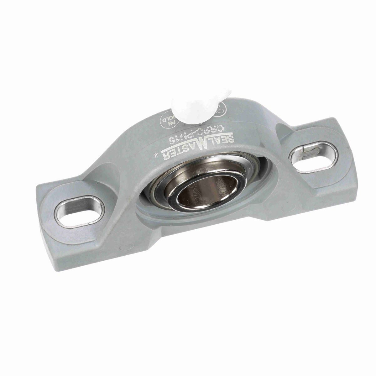 Sealmaster Mounted Composite Two Bolt Pillow Block Ball Bearing - 52100 Bearing Steel, Phosphorus Nickel Coated - Setscrew Lock - Corrosion Resistant - CRPC-PN16