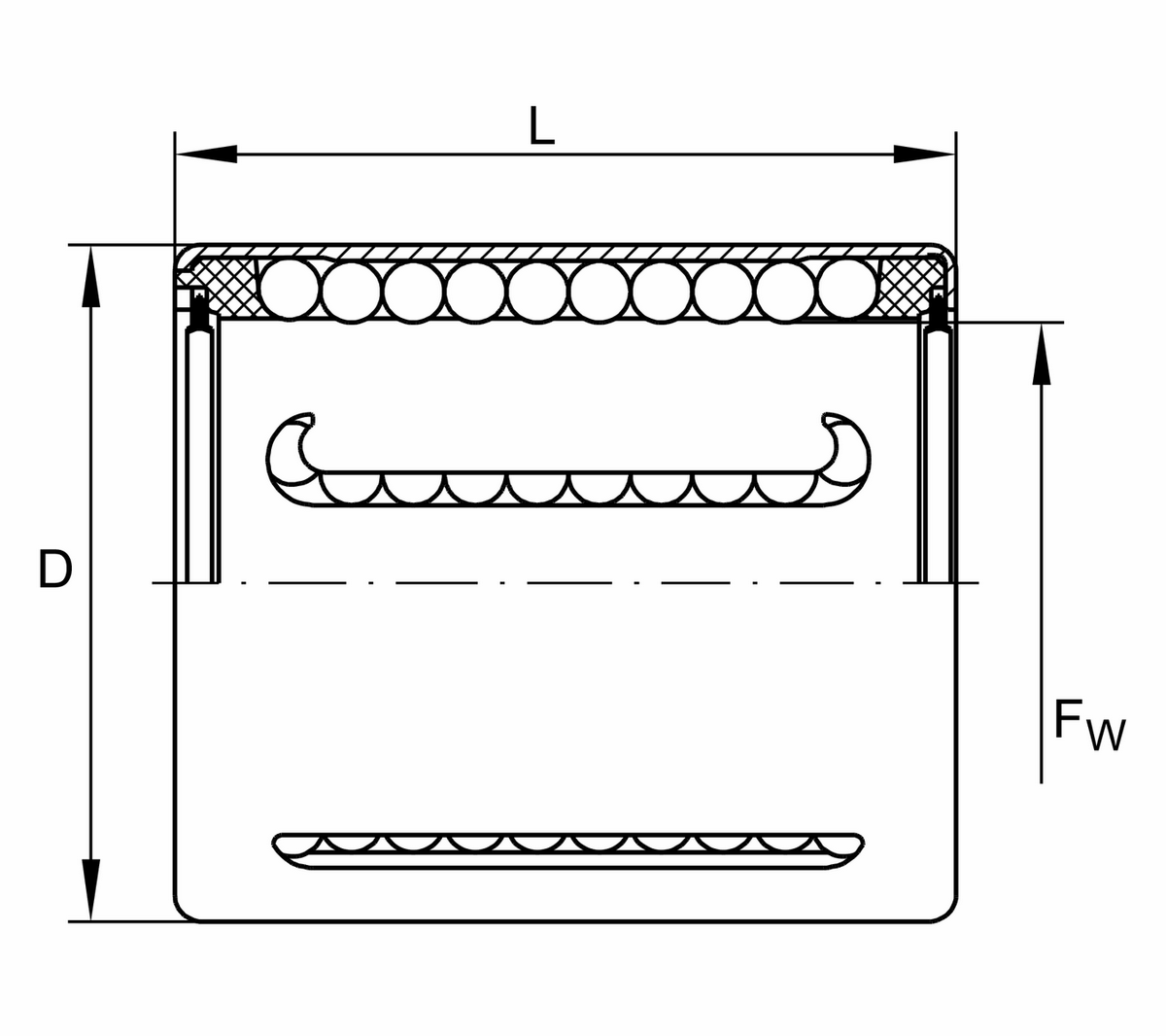 Шарикоподшипник для линейного перемещения INA KH50-PP