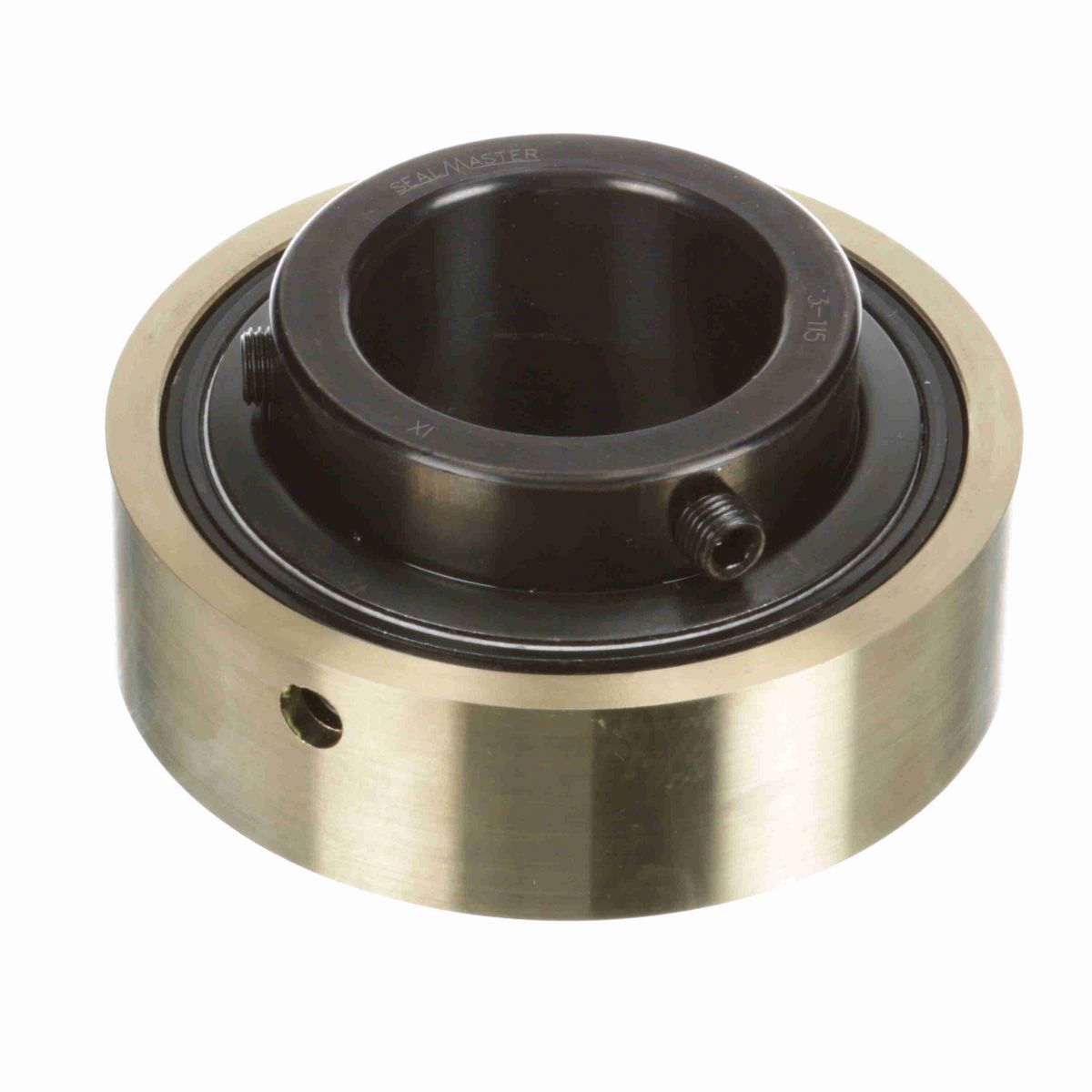 Sealmaster Mounted Insert Only Ball Bearing - 52100 Bearing Steel, Black Oxided - Setscrew Lock - AR-3-115