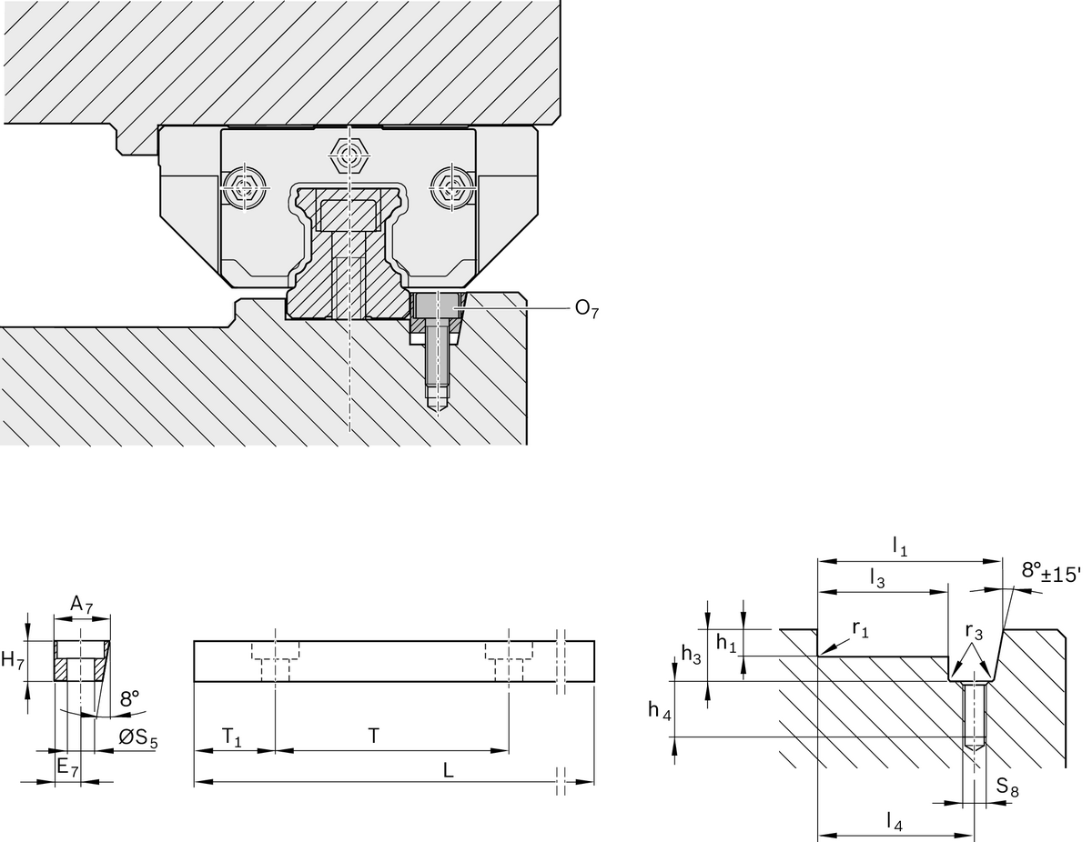 V-образная направляющая для боковой фиксации Bosch Rexroth 25 957 MM [R161920001]