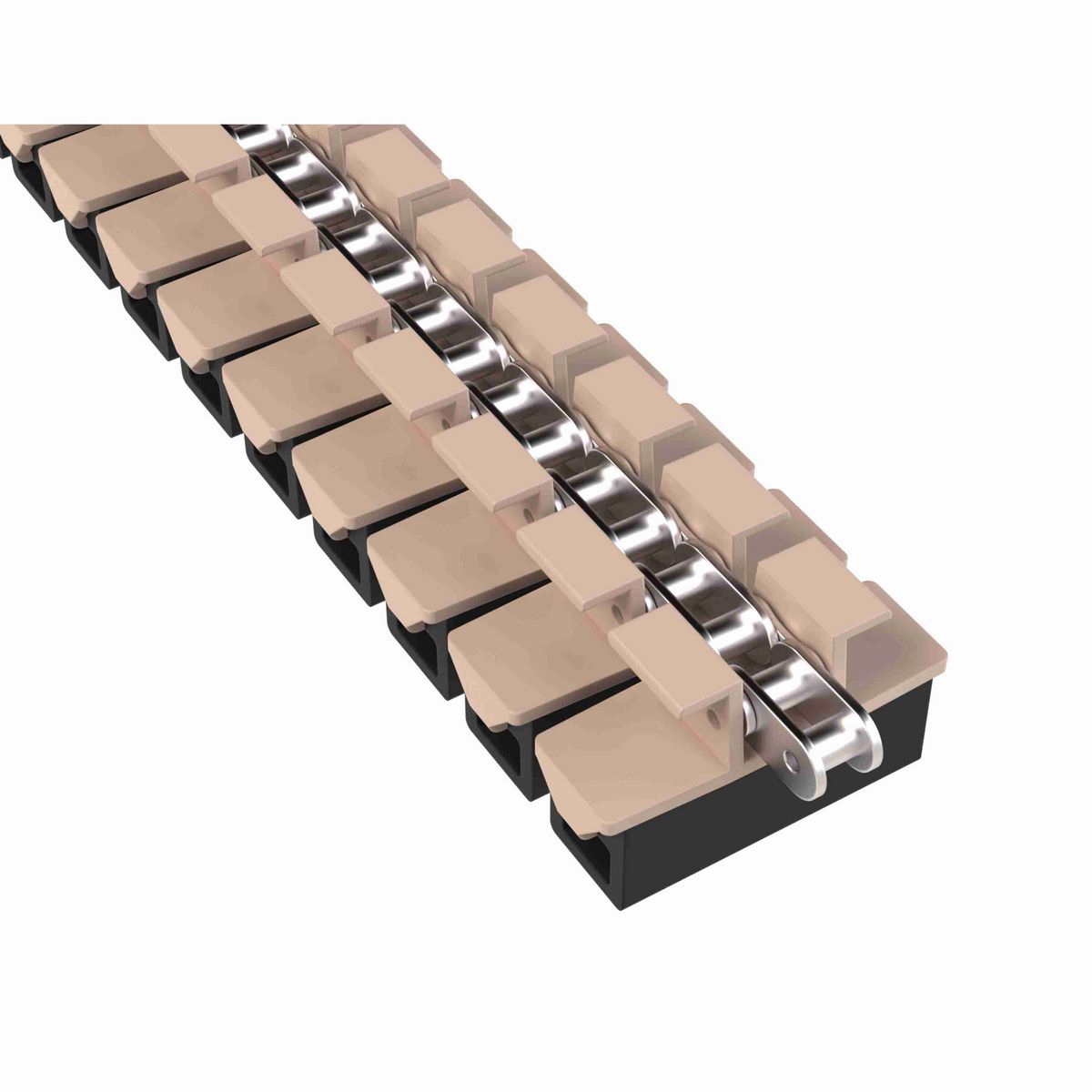 Rexnord 1873TAB SideGrip™ Side-flexing, Material: Tan Low Friction, Width: 3.75in, Pitch: 1.5in - 81426256