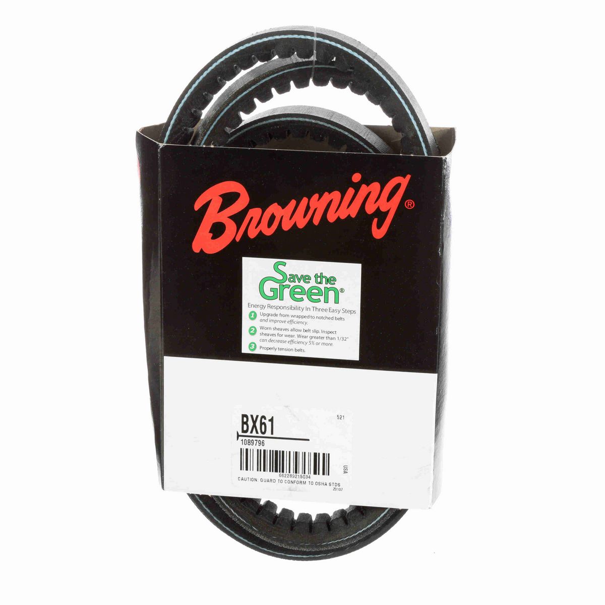 Browning EPDM Notched Belt 98% Efficient - BX61