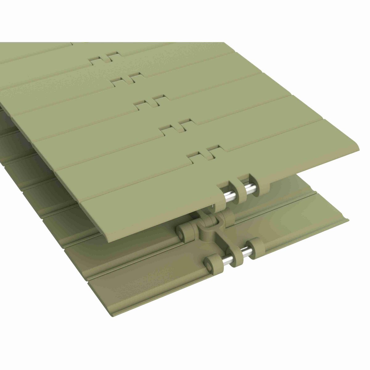 Rexnord 820 Straight Running Solid Top, Material: Green Abrasion Resistant Polyamide, Width: 7.5in, Pitch: 1.5in - 81431525